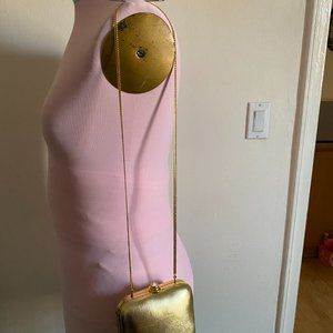 Women's Inge Christopher Gold leather evening bag